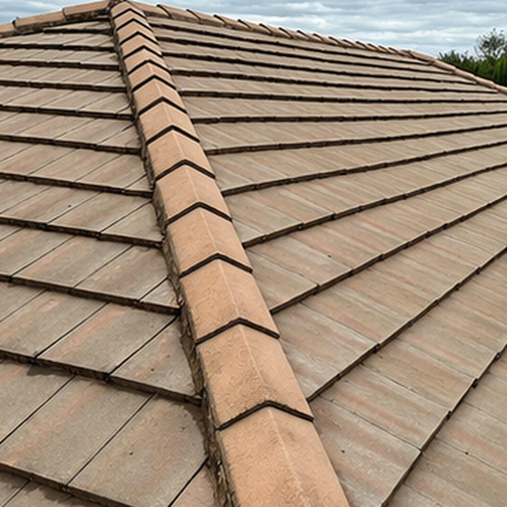 Tile roof cleaning – after